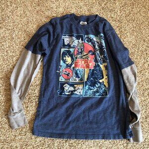 Star Wars Youth Boys Blue Longsleeve Shirt Chest 33 inch Length 22.5 inch